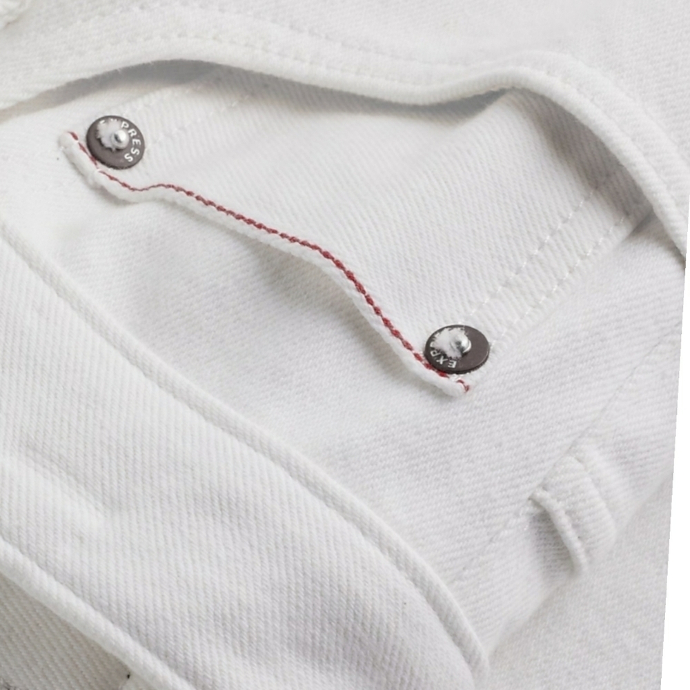 Express Selvedge Denim Slim Straight Jeans Mens 28x30 White Cotton Denim - Picture 11 of 13